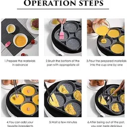 rvke Egg Frying Pan Nonstick Pans 4-Cups cookware egg ,Idli plat with for Kitchen Fry Pan 15 cm diameter 1 L capacity image 4