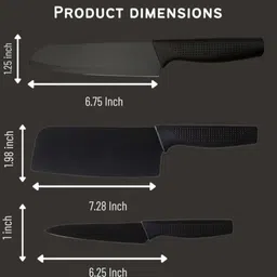 RSSHIPSHOP 3 Piece Black Knife Knife image 2