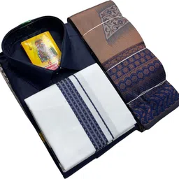 annamalaiyar tex Men Pure Cotton Shirt Dhoti Set-picture-36