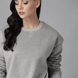 roadster Women Full Sleeve Solid Sweatshirt image 1