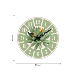 olive tree Vigo Multicolour Engineered Wood Wall Clock image 3
