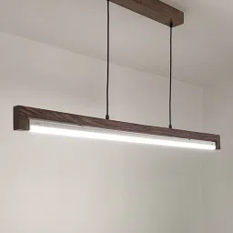 Slimline 48 Baton Brown Solid Wood Linear LED Hanging Light by Symplify image 2