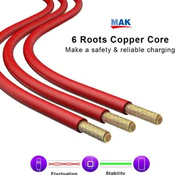 MAK USB Type C Cable 1 m USB Type C Cable 6.5 A 1 m 65W-10W/6.5A VOOC/WARP/ image 3