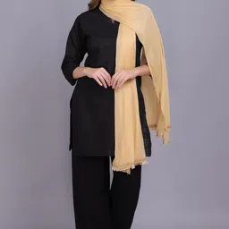 axolotl Net Self Design Beige Women Dupatta image 4