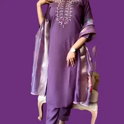 rutsh fashion Women Cotton Rayon Kurta Pant Dupatta Set-picture-27