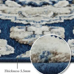 obsessions Blue and Cream Neo Persian 4x6 Feet Machine Made Carpet image 3