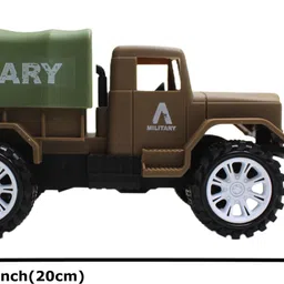 neoinsta shopping Friction Powered Plastic military|army|battlefield truck Brown with rear cover image 5