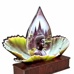 giftingplace BUDDHA MDF 3D Printed Water Drop Design Home Decor Best for Office, Home Decorative Showpiece - 16 cm image 4
