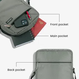 craloft Grey Men Sling Bag Side Bag For Men / Sling Bag / Crossbody Tablet Messenger Bag Office Travel (S1) image 4