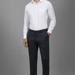 louis philippe ath.work Men Comfort Fit Grey Polyester Trousers image 2