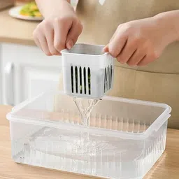sona gallery Fridge Storage Box for Vegetables Plastic Fruit & Vegetable Basket image 2