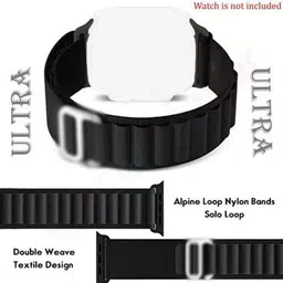 Geo SPORTS Alpine Loop Nylon Bands/Straps Compatible with Watch 49mm 45mm 44mm 42mm Men & Women, Adjustable Strap with Metal G-Hook Premium black and orange Strap for iWatch Ultra Series SE 8 7 6 5 4 3 2 1 (Only Alpine Loop Strap for Apple iWatch, Watch NOT Included) Smart Watch Strap image 3