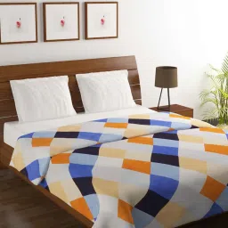 bella true Multicolor 220 GSM Checkered Double Bed Comforter image 1