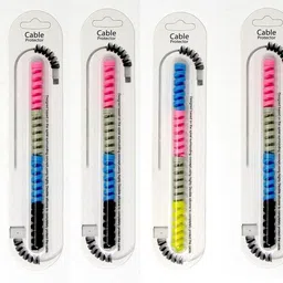 PORTLIX Spiral Charger Cable Protector Data Cable Saver Charging Cord Protective Cable Cover Colourful Combo Pack of 10 Cable Protector-picture-11