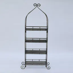 mint furnish Multipurpose Rack 4 Tier Black Metal Wall Shelf image 5