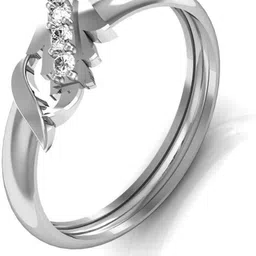 avsar Avsar Real Gold and Cubic Zirconia Stone Kinjal Ring AVR054WBR 14kt White Gold ring image 4