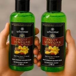 urbanmac Fruit Vinegar Gel Based Hair Color with application Brush Bowl , Natural Black image 4