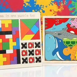 vhd Wooden Brain Game Combo | Logic & Sea Animal Puzzles DD95-picture-19