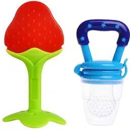 little warriors Baby Teething Toys Soft and Natural Fruit Shape Teether for Baby with Fruit Nibbler for Fruit Feeding Teether and Feeder-picture-14