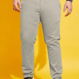bigbanana Men Regular Fit Beige Pure Cotton Trousers image 1