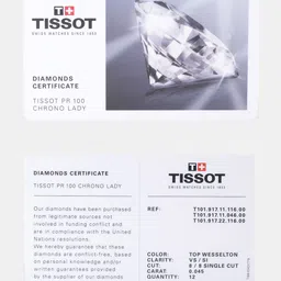 TISSOT Women White PR 100 Sport Chic Swiss Mother of Pearl Diamond Studded Watch T1019102211600 image 4