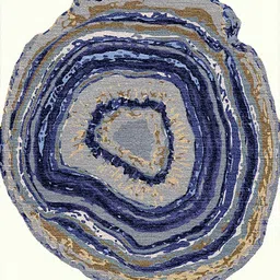 the weaver Blue Abstract Bamboo Silk 5 ft x 5 ft Hand Tufted Carpet image 3