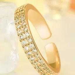 MYKI Gold-Plated CZ-Studded Adjustable Super Band Finger Ring-picture-25
