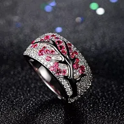 MYKI Silver-Plated CZ-Studded Finger Ring-picture-10