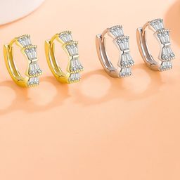 MYKI Gold-Plated CZ Studded Contemporary Hoop Earrings-picture-37