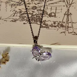 Crunchy Fashion Rhodium-Plated Crystal Pendant With Chain image 3