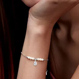 MINUTIAE Crystals Silver-Plated Link Bracelet-picture-21
