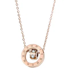 MYKI Rose Gold-Plated CZ-Studded Interlock Pendant With Chain image 5