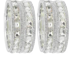 NMII Set Of 12 American Diamond Stones Studded Bangles image 3