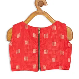 Ethnovog Girls Red  Yellow Made to Measure Lehenga  Blouse With Dupatta image 4