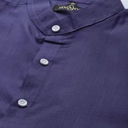 SOJANYA Men Navy Blue Classic Regular Fit Cotton Formal Shirt image 4