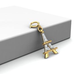 KUBERBOX 18KT Gold Diamond Studded Emily in Paris Charm Pendant- 0.78gm-picture-21