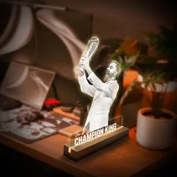 unique miniature Virat Kohli Champions Trophy Lamp Table Lamp image 5