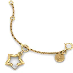 KUBERBOX 18KT Gold Diamond Studded Star Charm Pendant - 0.58gm image 2