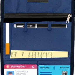Men & Women Travel Blue Canvas Document Holder-image-11