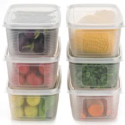 prayati Plastic 6 PCS Food Storage Container Fridge Box basket 1800 ml Plastic Fridge Container Storage Basket-picture-19