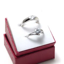 rsp unique New Couple Lover ring Love You Jewelry For Friendship Gift (2 pieces - his and her) Alloy Sterling Silver Plated Ring Set image 4