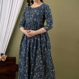 murli kurti Printed Pure Cotton Stitched Flared/A-line Gown image 3