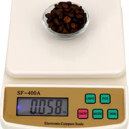 CHHOKRA Electronic Digital 1Gram-10 Kg Weight Scale Lcd Kitchen Weight Scale Machine Measure for measuring fruits,shop,Food,Vegetable,vajan,offer,kata,weight machine Weighing Scale for grocery,kata,taraju,shop,computer kata,tarazu,jewellery,sabzi, Weighing scale (White) (adaptor included) Weighing Scale image 2
