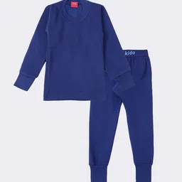 Lux Cottswool Boys Blue Solid Cotton Thermal Set-image-92