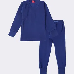 Lux Cottswool Boys Blue Solid Cotton Thermal Set-image-53