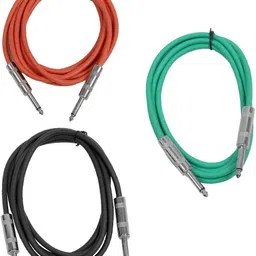 (pack of 3) 6.35mm Mono Jack Male To 6.35 mm Male 1/4" TS to 1/4" cable Straight TS Patch Cable-image-15