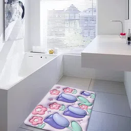 Dakshya Industries Purple 3D Printed Anti-Slip Doormat image 1