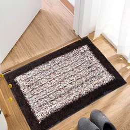 Kuber Industries Brown & White 2-Pieces Cotton Dust Trapper Doormats image 3