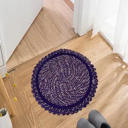 Kuber Industries Purple & Beige 2 Pieces Woven Design Cotton Reversible Doormats image 5