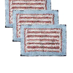 Kuber Industries Blue & Pink 3 Pieces Woven Design Microfiber Doormats image 5